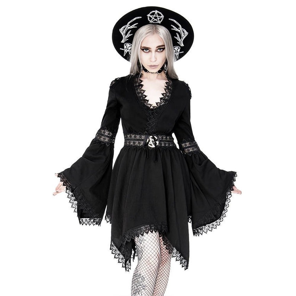 Restyle - Lace Trim Spectre Tuniek - Zwart